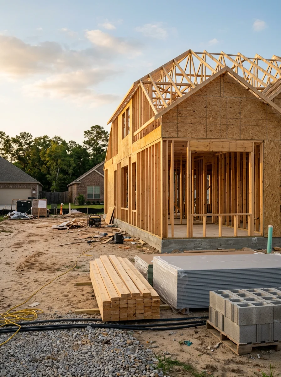 ABC United Contractor team working on residential construction project in Cypress