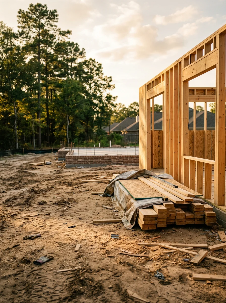 ABC United Contractor team working on residential construction project in Tomball